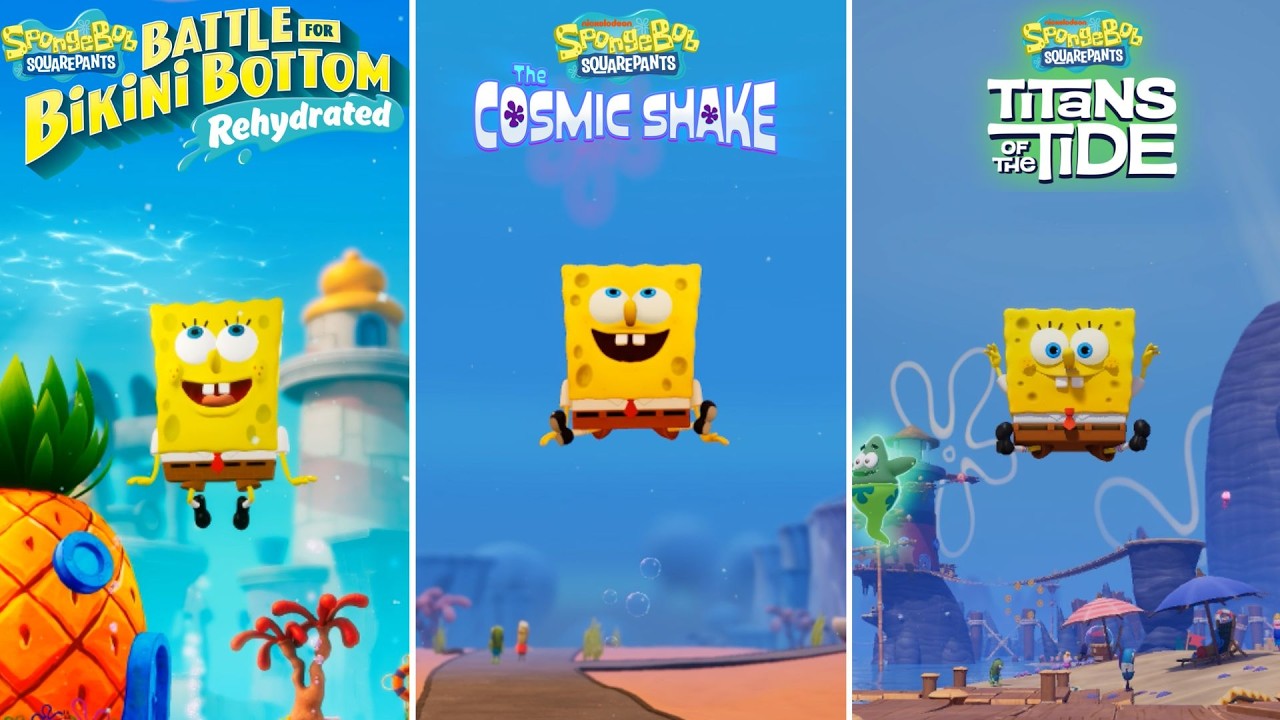 SpongeBob Games Comparison | Rehydrated vs Cosmic Shake vs Titans of the Tide (2020–2025)