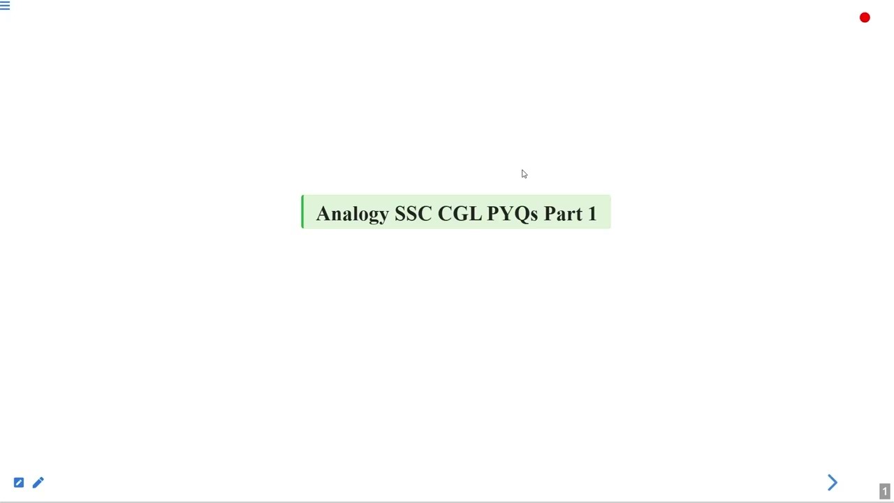 Analogy SSC CGL PYQs Part 1 #swayamprabha