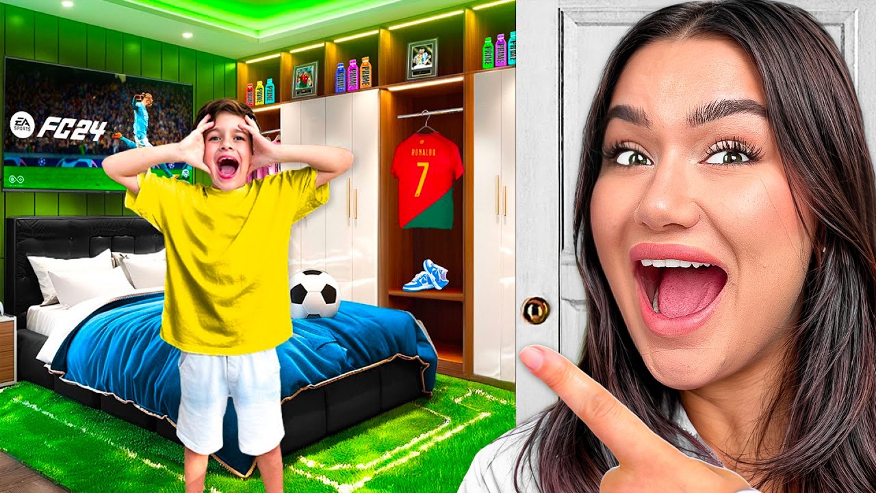 J'ai Transformé Sa Chambre en EPIC FOOTBALL ROOM ⚽️