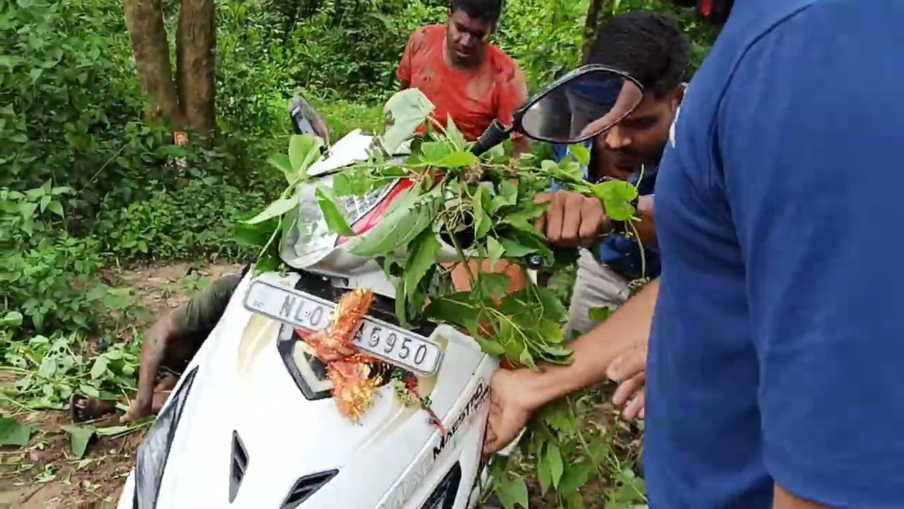 Dimapur to manja road scooty out of control accident