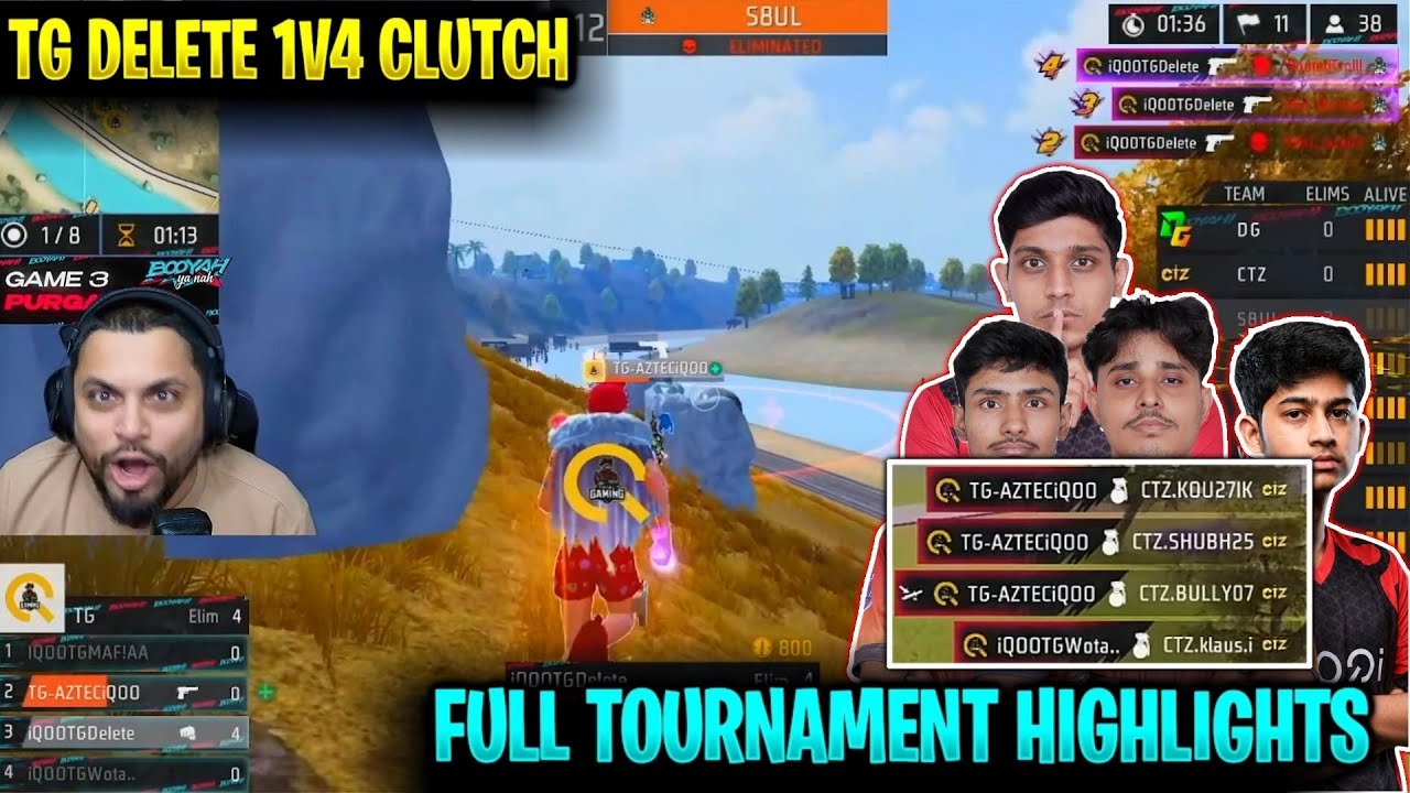 TG DELETE 1V4 S8UL WITH DESERT | S8UL SID SHOCKED | AZTEC 1V4 CLUTZA WITH NADE☠️TOURNAMENT HIGHLIGHT