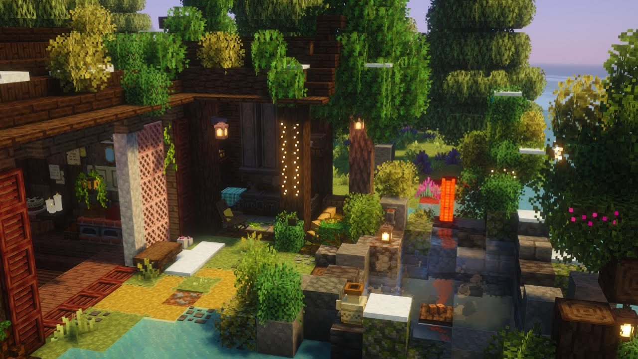 마인크래프트 야생 건축 : 따뜻한 온천으로 떠나요