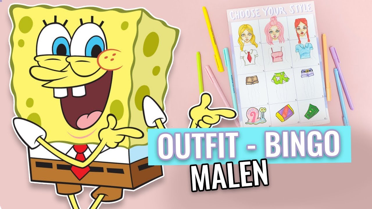 Outfit Bingo malen f&uuml;r Anf&auml;nger | SPONGEBOB inspiriert || Foxy Draws