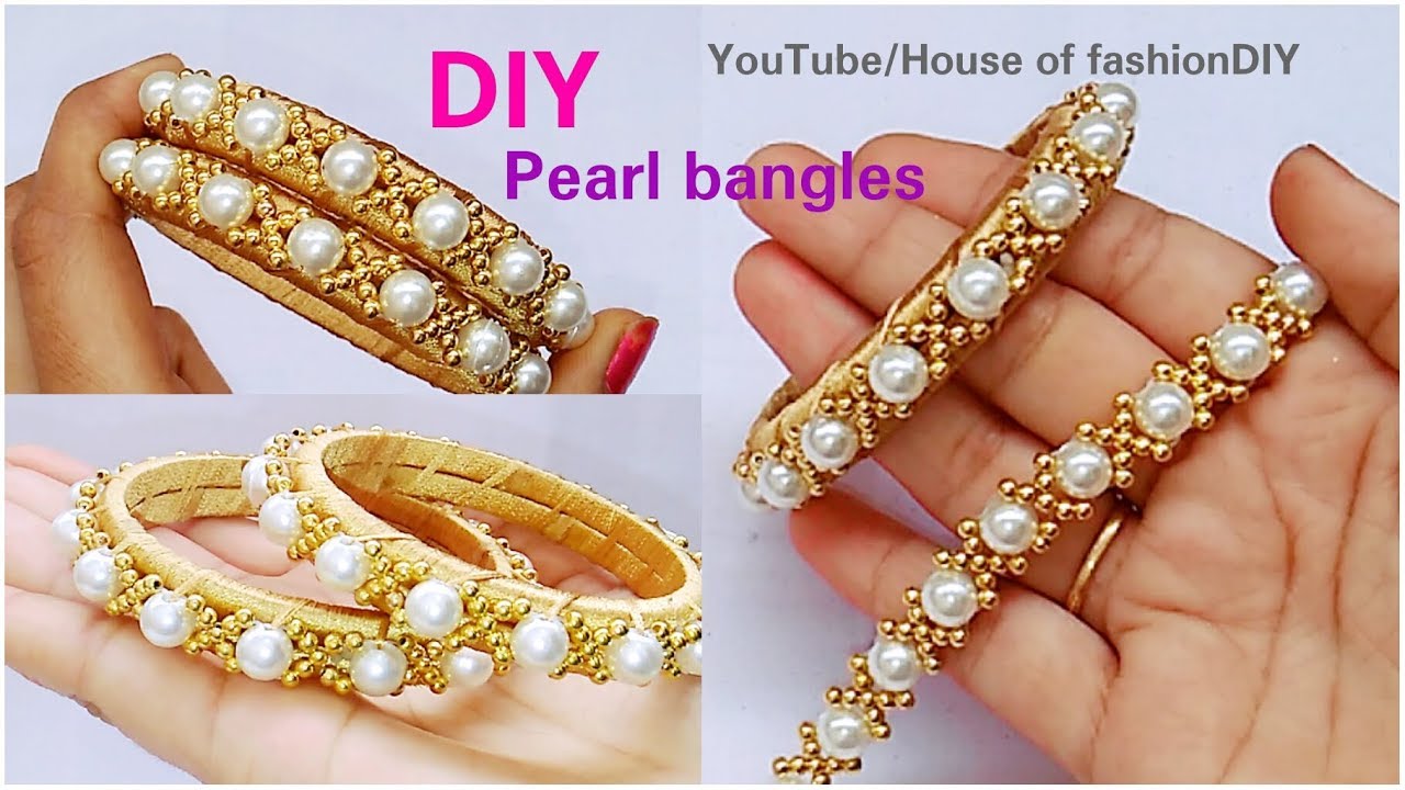 How To Make Pearl Bangles At Home||Silk Thread Bangles..