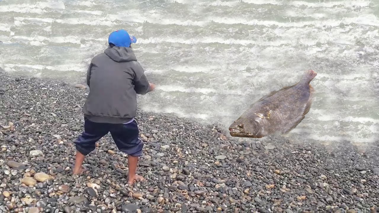 Pesca de Grandes Lenguados Con Carnada de Agua Salada pejerrey - sole fishing with hand line