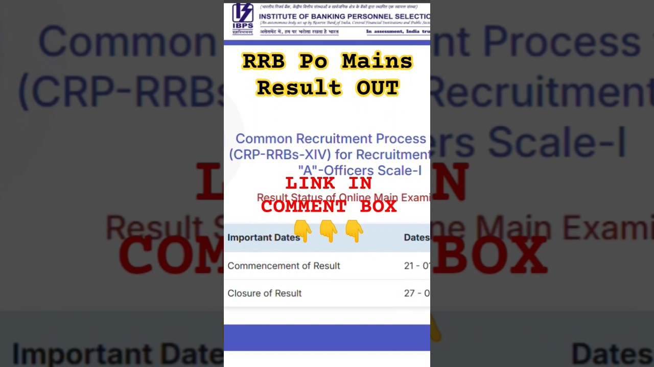 IBPS RRB PO 2025 MAINS RESULT OUT! 🎉