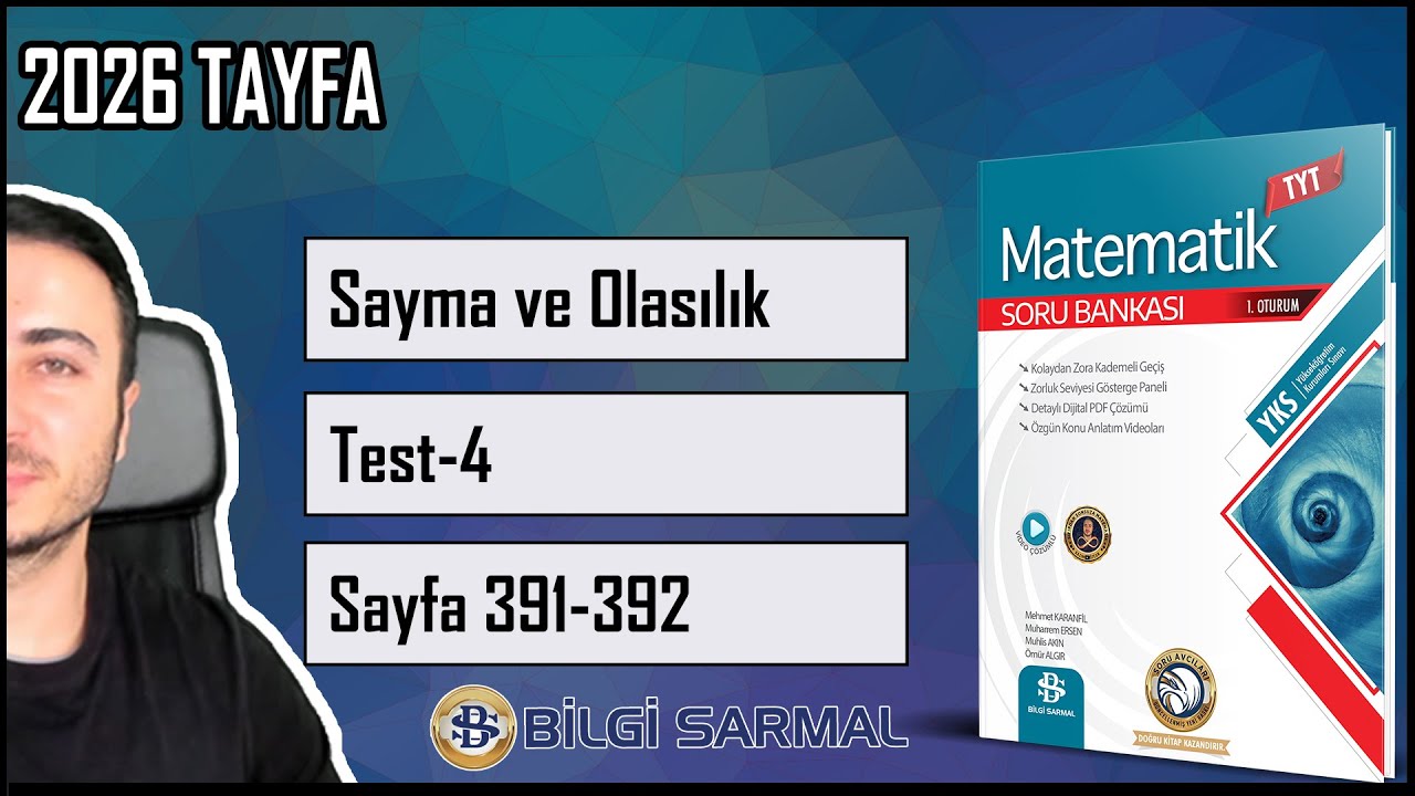 Bilgi Sarmal TYT Matematik Çözümleri /SAYMA ve OLASILIK Sayfa 391-392