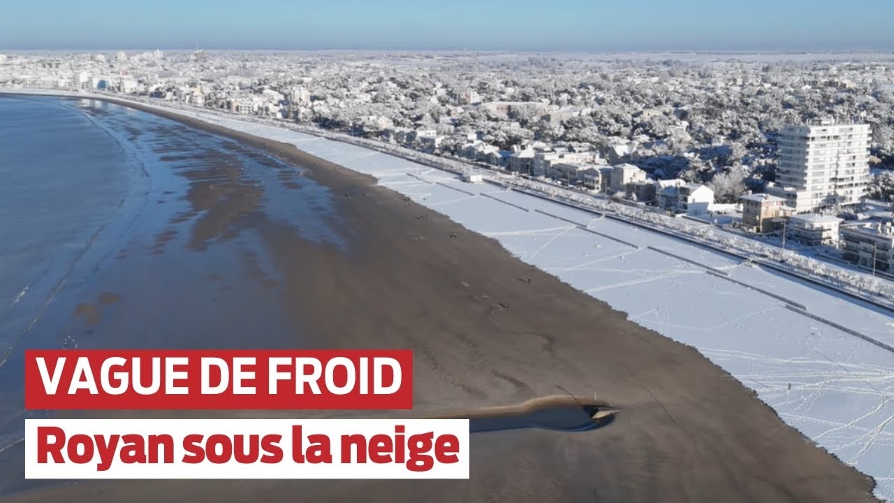 Neige en Charente-Maritime : royan vue du ciel