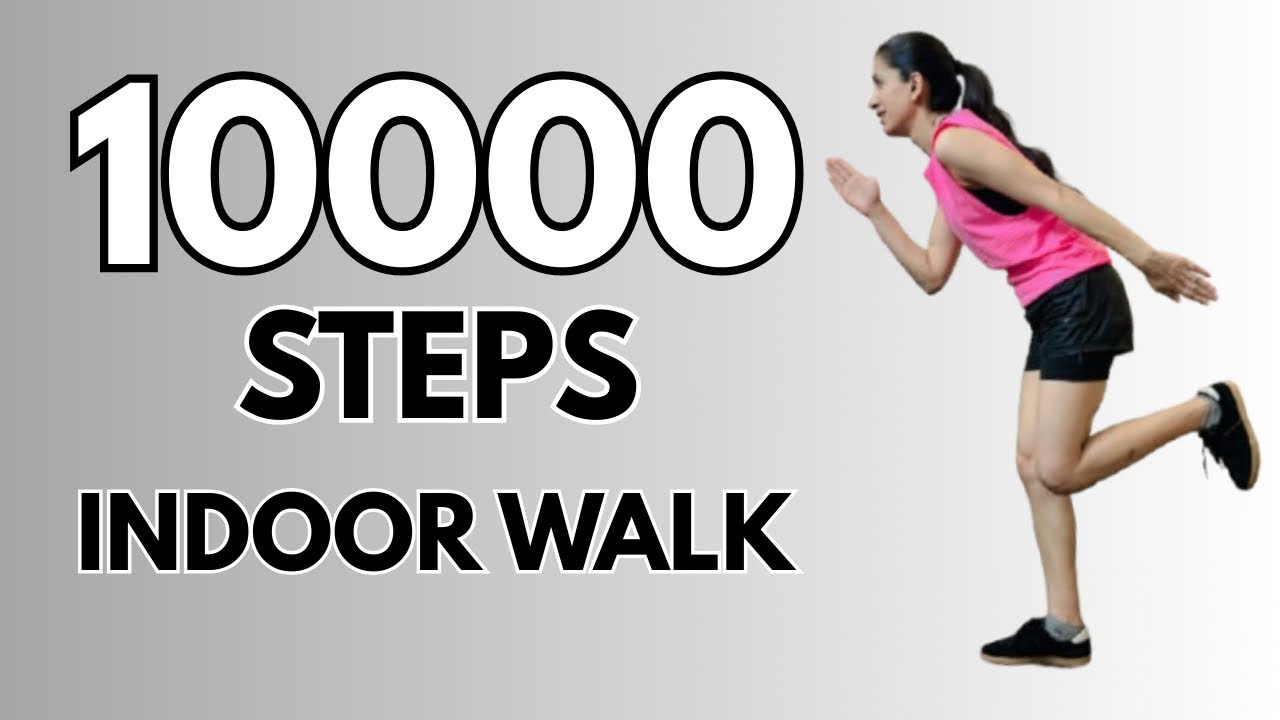 10,000 Steps Indoor Walking Workout | Fun & Fast Full Body Fat Burn!