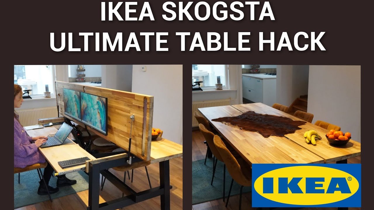 IKEA Hack: Skogsta Transformed into the Ultimate Kitchen & Hidden Home Office Table!