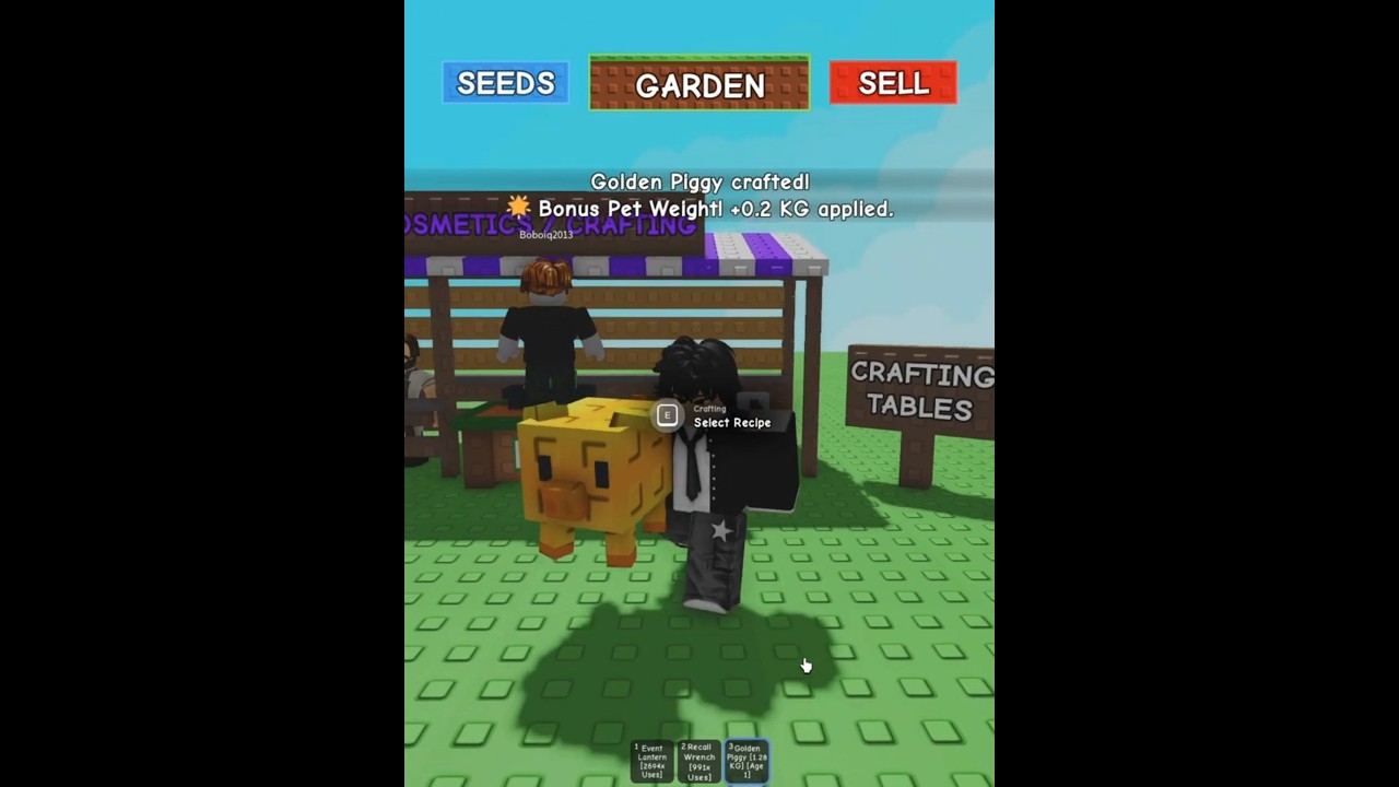 GOLDEN PIG IN GROW A GARDEN  #growagarden #roblox