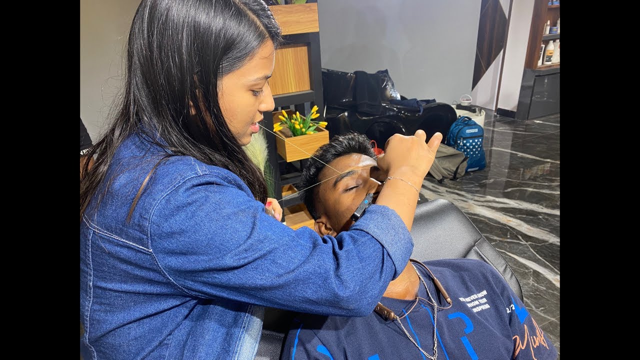 Live men’s eyebrows threading 🤭
