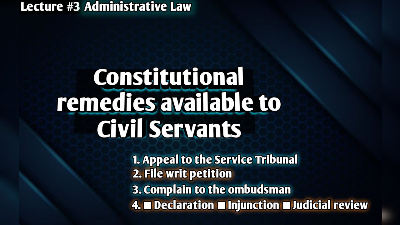 Constitutional remedies available to Civil Servant Administrative law LSP Law Students Platform