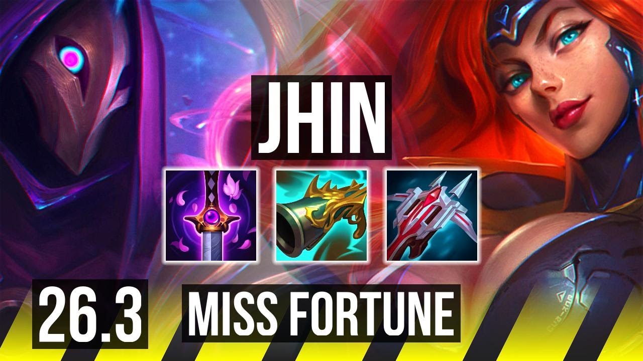 JHIN & Lux vs MISS FORTUNE & Nautilus (ADC) | 49K damage, Good KDA: 18/2/9 | KR Master | 26.3