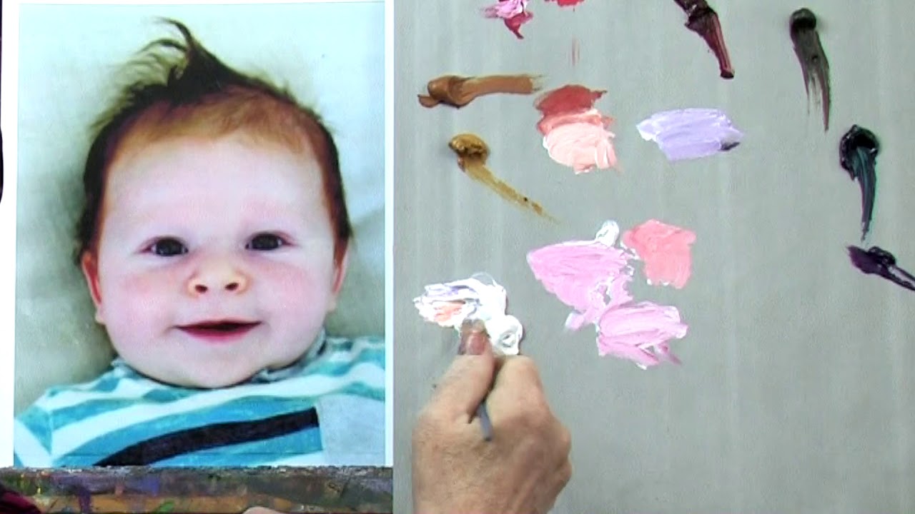 Oil Painting/ Baby Portrait/Mixing flesh tones/ Caucasian