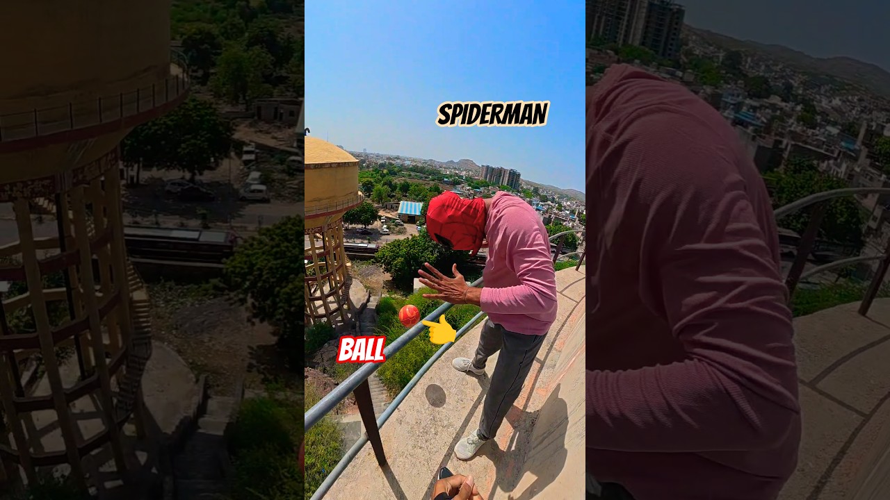 Spiderman Lost His Ball 🏀💦#parkour#spiderman#water#jump#support#viral#jodhpur#india#pov#funny