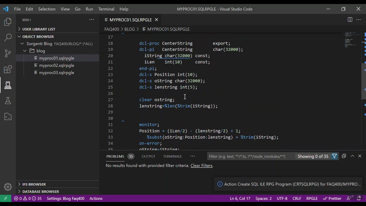 Visual Studio Code - VSCode - Code for IBM i - Connessione, edit di sorgenti e compilazione