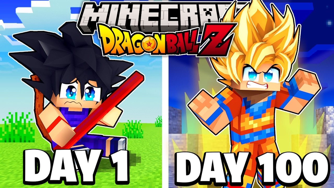 I Survived 100 Days as GOKU in Dragonball Z Minecraft!