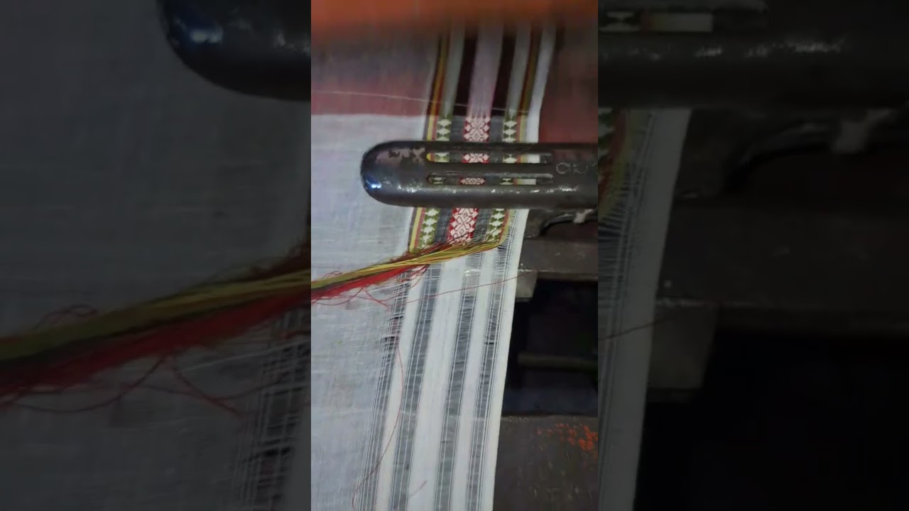 New design on powerloom  #powerlooms #textile #textiles#design #dhoti #dobby #workshop #weaving