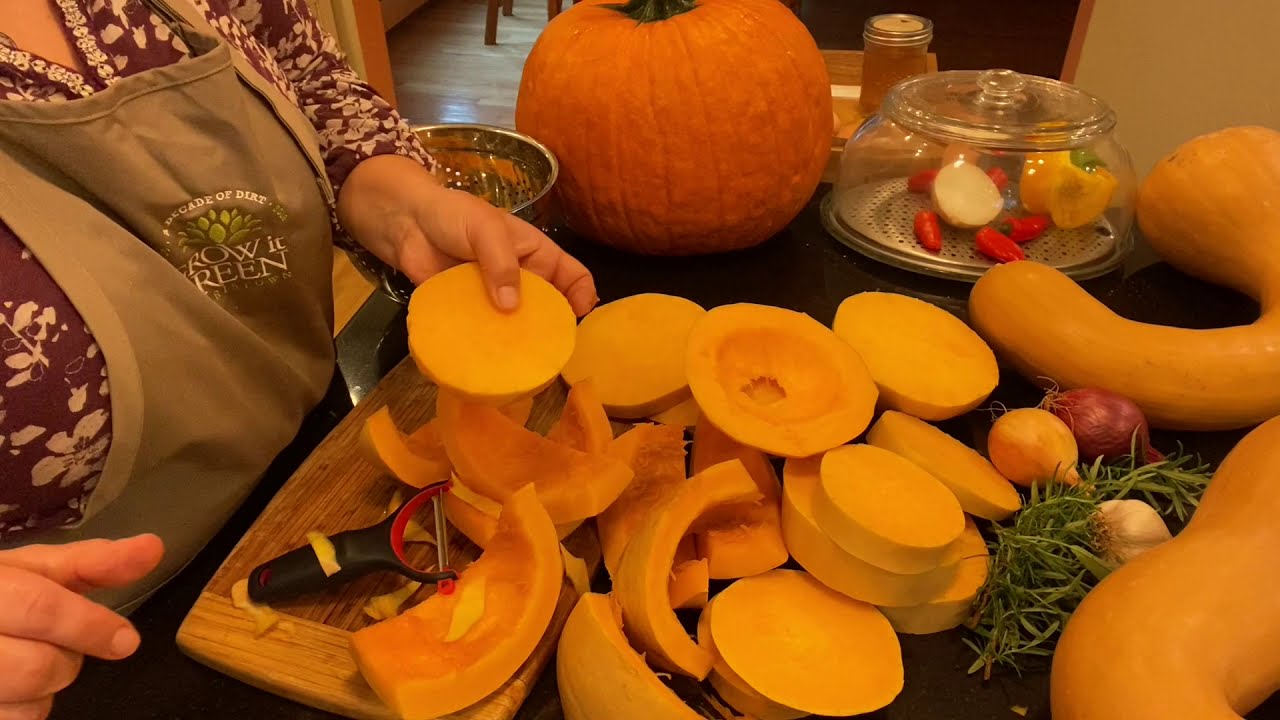 Preparing a PA Dutch Crookneck Squash