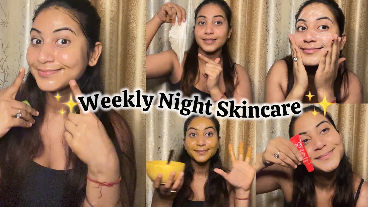 My weekly Night Skincare😍Instant glow💋🤗Instant Results 😃#diy #skincareroutine #glowingskin #hack 