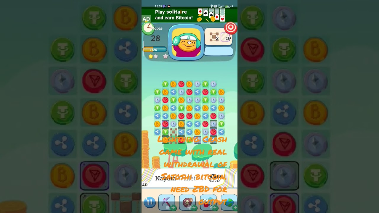 Lightning Crash game with real withdrawal of Satoshi bitcoin. need ZBD for output #shorts