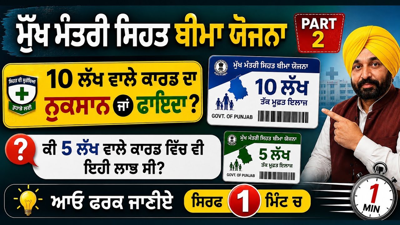 health card | ayushman card punjab | 10 lakh wala card punjab | how to apply punjab health card |