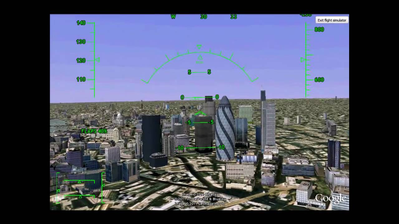 Guided Tour of London with Google Earth Flight Sim