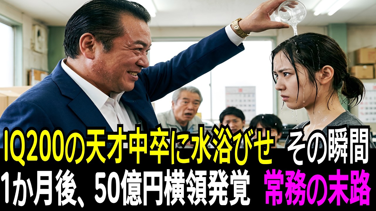 「中卒のゴミ」IQ200の完全記憶能力を持つ天才経理に水浴びせ追放した悪徳常務。1か月後、倒産寸前の危機から50億円の横領を暴露され会社崩壊→土下座する末路【感動する話】【朗読】
