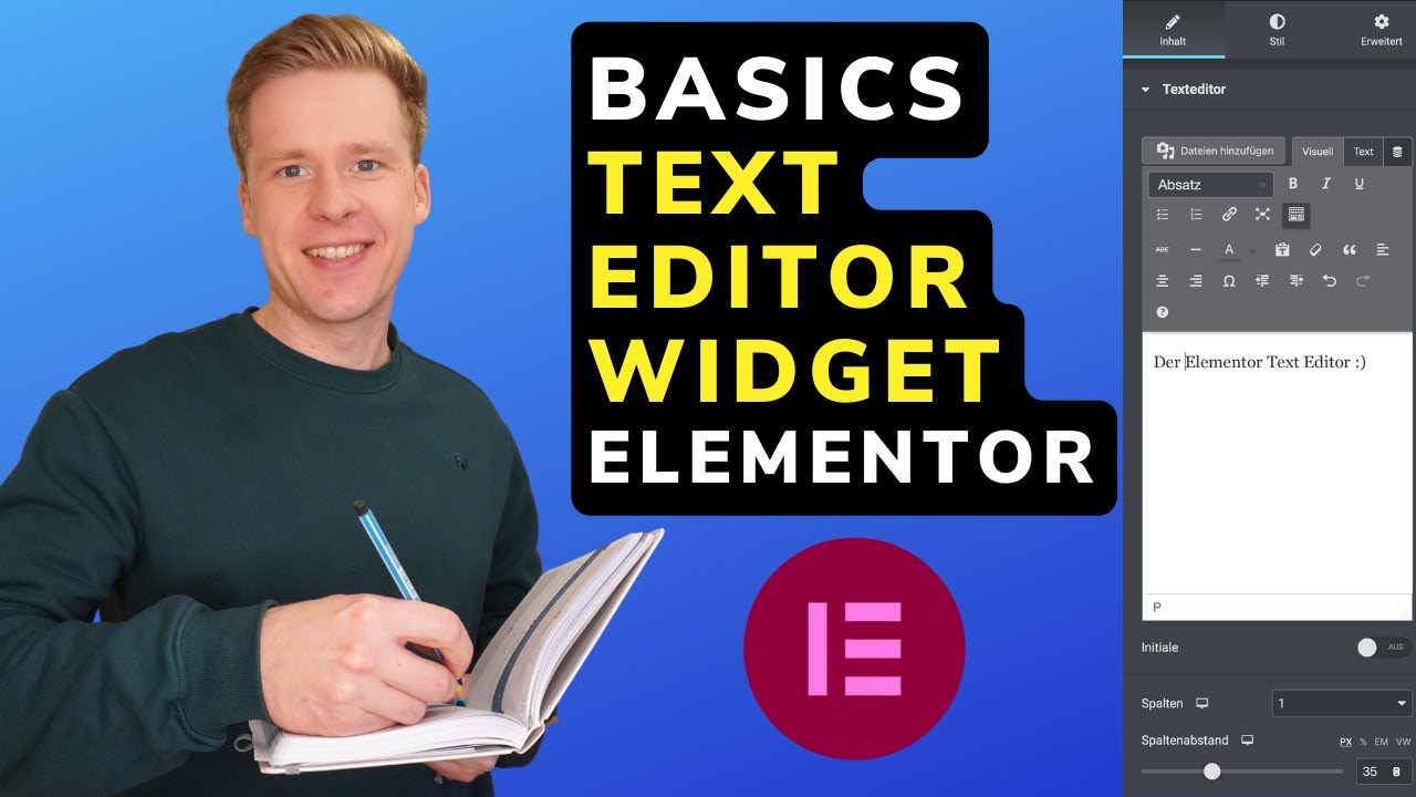 Text Editor Elementor Basics Widget | Anleitung Deutsch