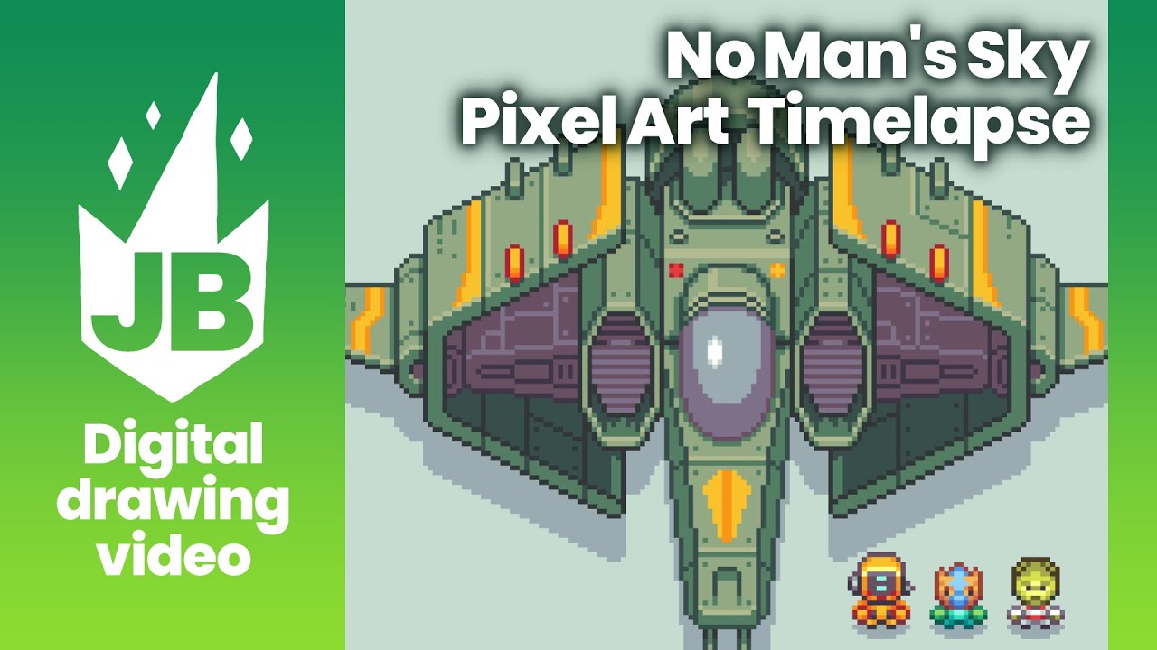No Man’s Sky Spaceship Pixel Art Timelapse