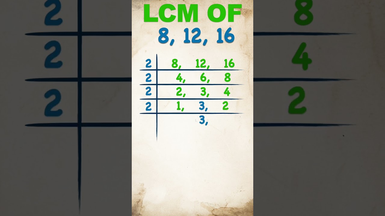 LCM of 8, 12, and 16  #lcm  #hcfandlcmtricks  #publicmaths
