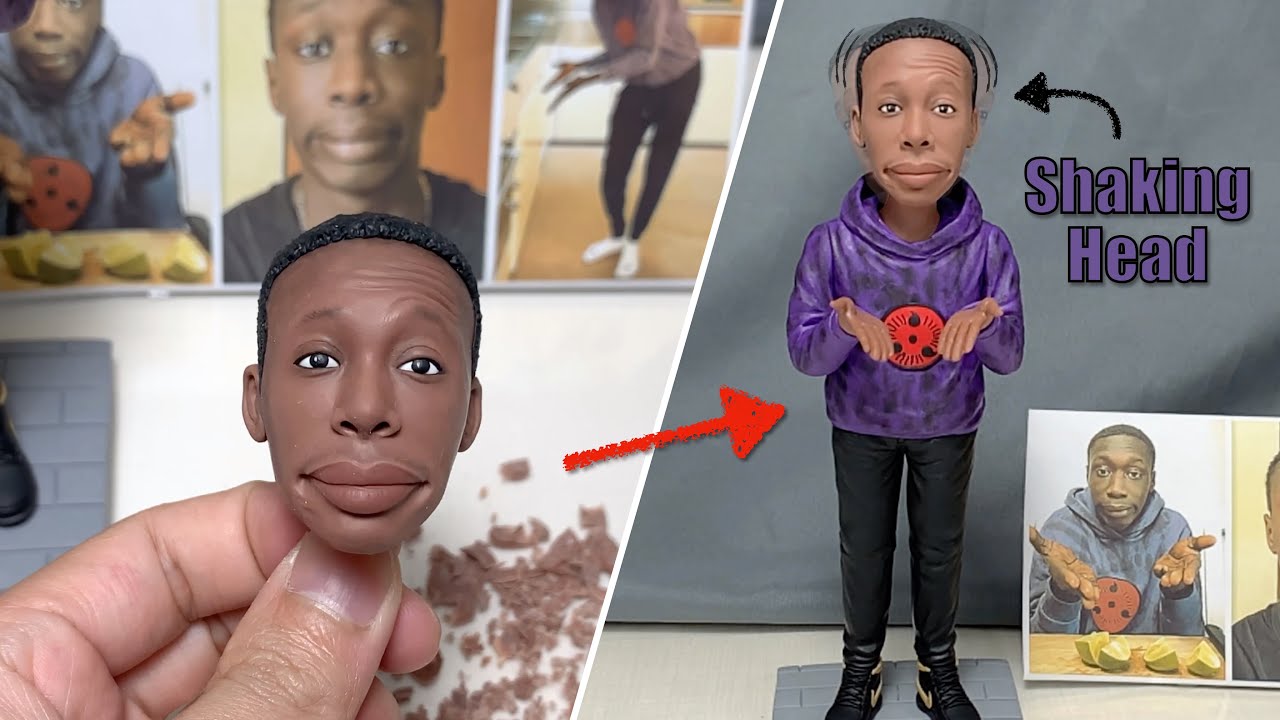 Khaby Lame clay sculpture with shaking head, the full handmade process【Clay Artisan JAY】