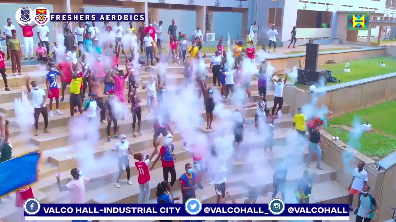 This is How UCC VALCO HALL Embark on a massive Freshers aerobics in  University of Cape Coast