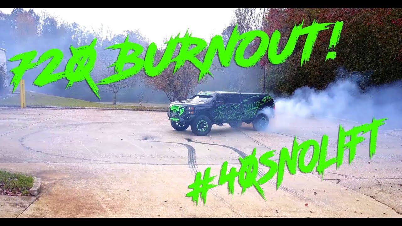 CHEVY 3500 DURAMAX 720 BURNOUT ON 40's!
