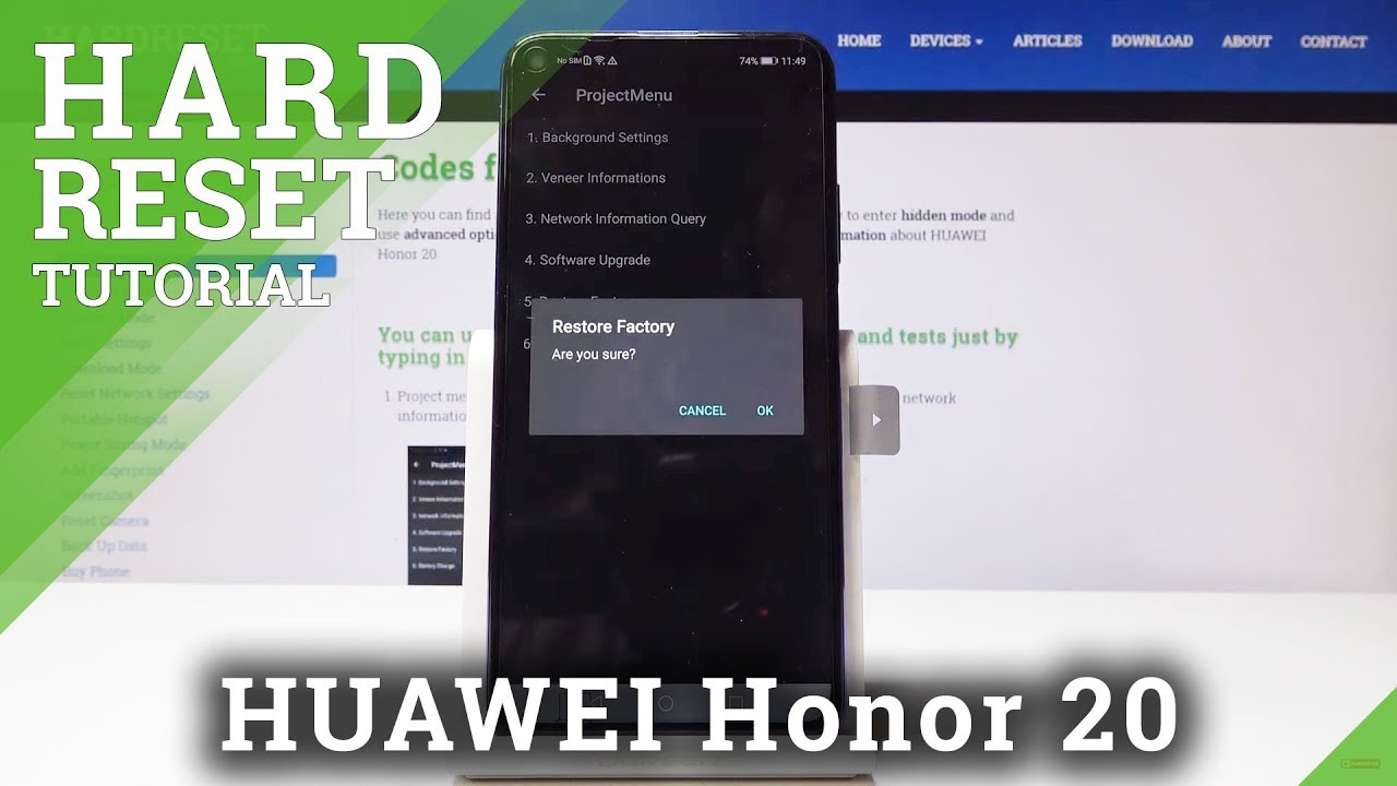 How to Hard Reset HUAWEI Honor 20 - Erase Data / Reset Code