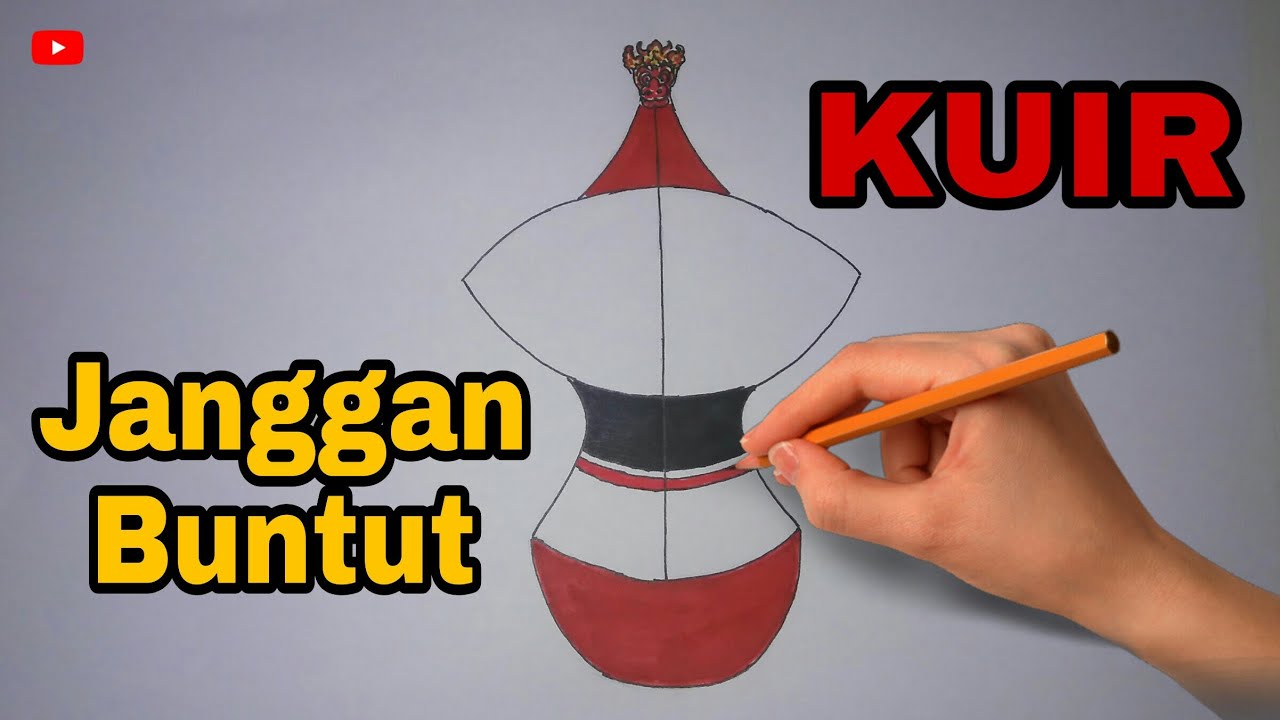 Cara Menggambar Layangan Janggan Buntut | Gambar Layangan Kuir