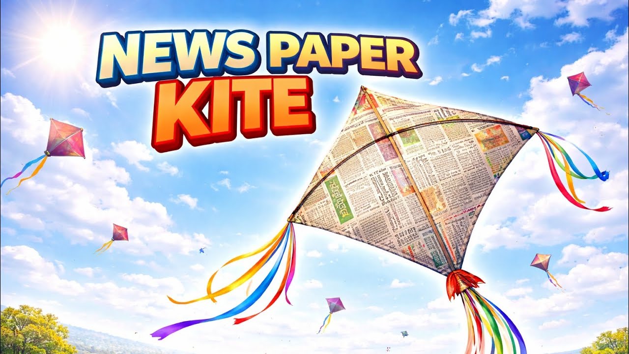 News Paper Kite 🪁 | Aasman Mein Udti Kagaz Ki Patang | Amazing Kite Flying 