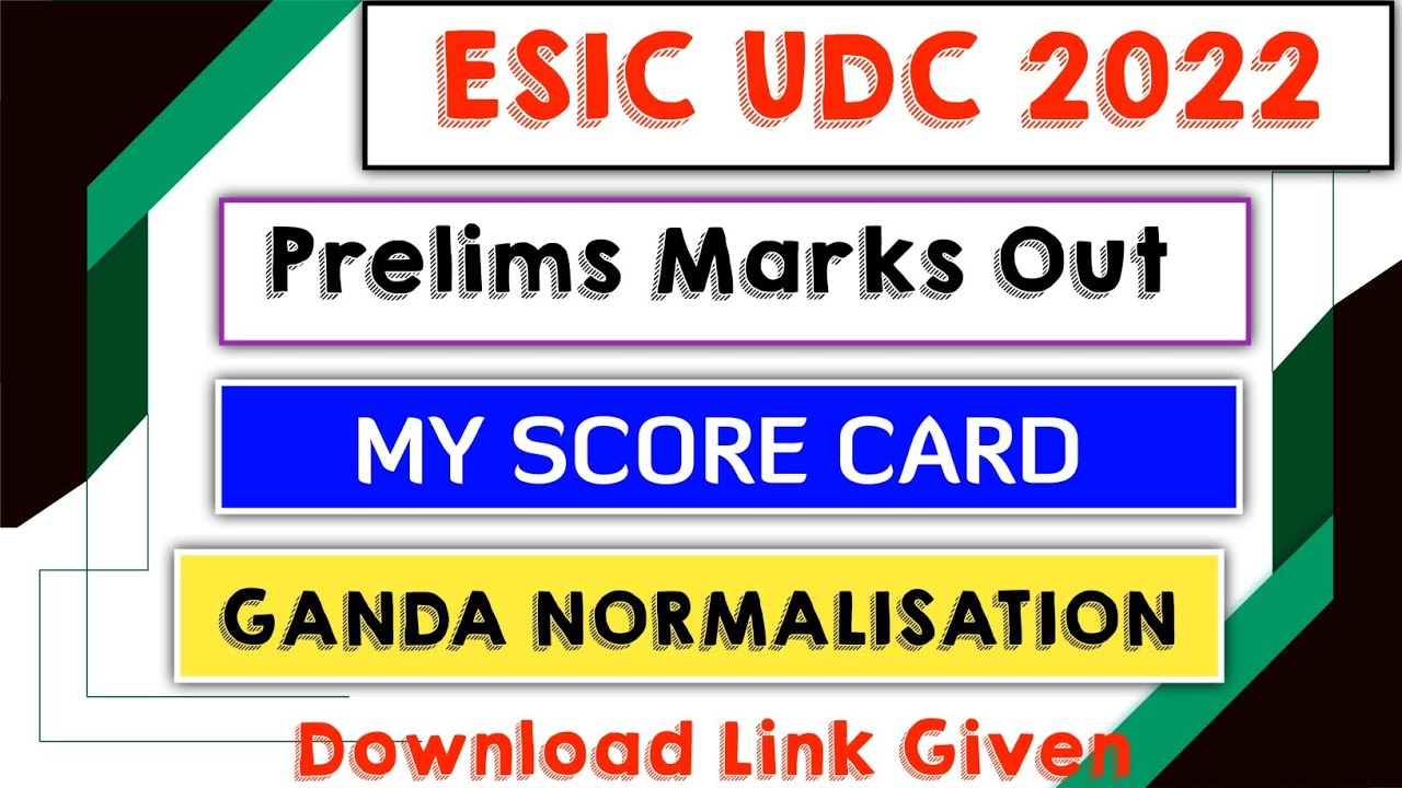My ESIC UDC Pre Score Card 2022 | Download Your Score Card |