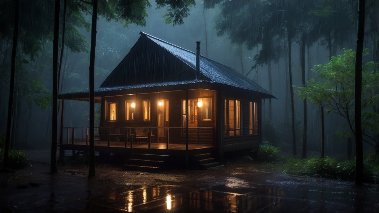 Fall Asleep Instantly in 5 Minutes 🌧️ Heavy Rain and Thunder Roaring on a Thin Tin Roof at Night