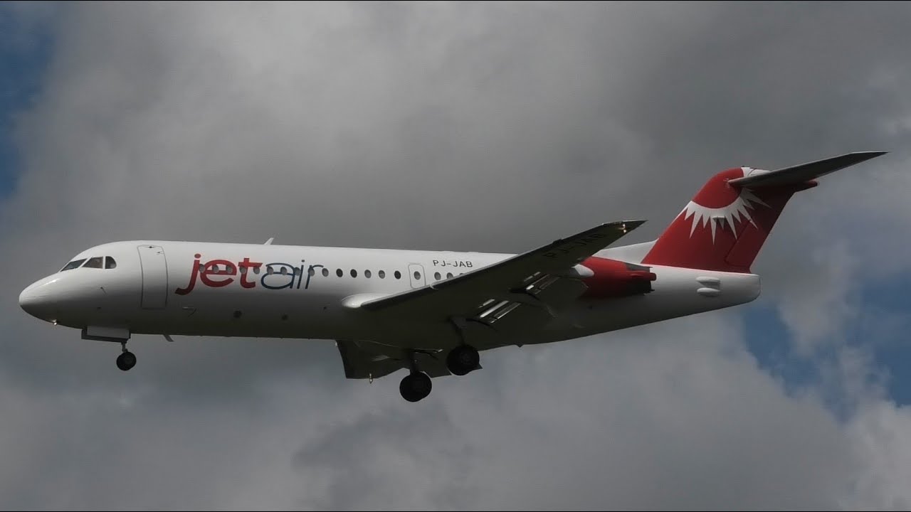 Jetair Caribbean Fokker 70 Landing Woensdrecht Airport (Last Built Fokker Aircraft)