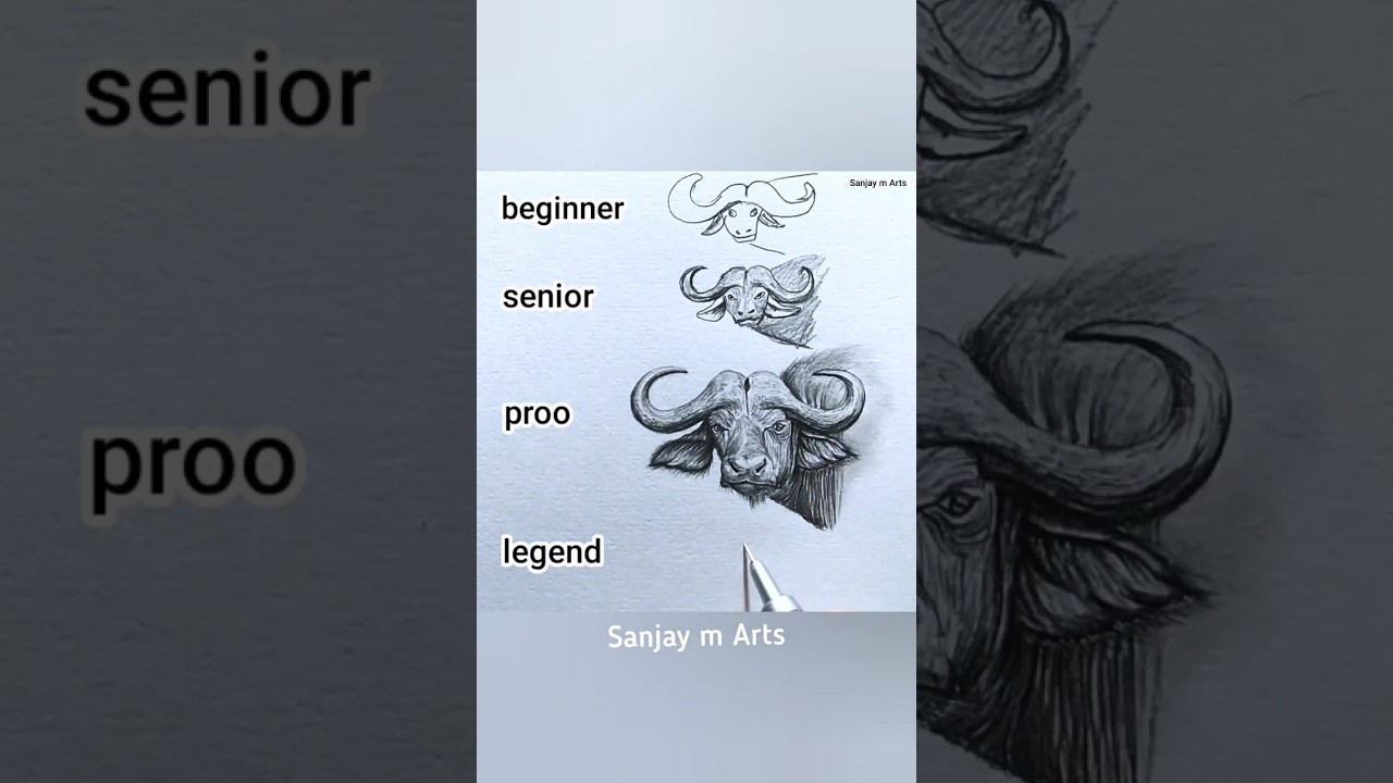 how to draw buffalo 🐃? #shortsart #drawing #art #shorts #sanjaymarts #slowlow