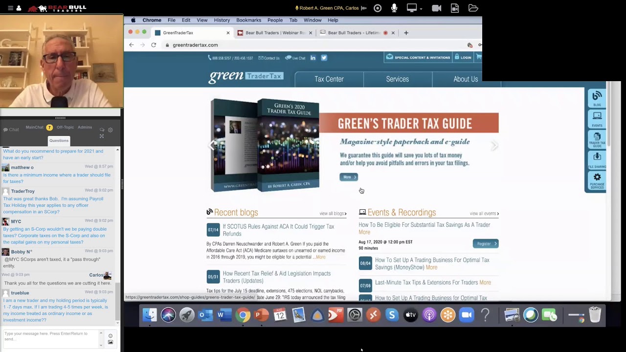 Green Trader Tax - Live with Special Guest Robert Green