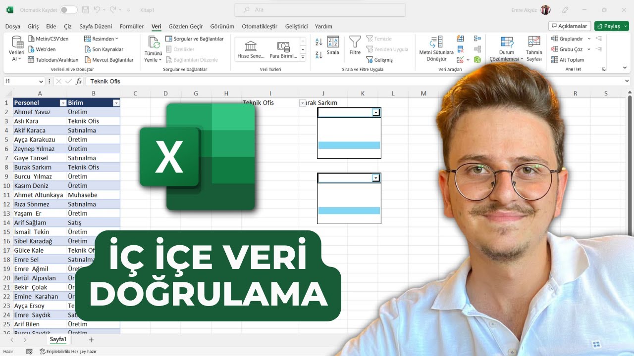 Excel'de İç İçe Veri Doğrulama | Çoklu Veri Doğrulama