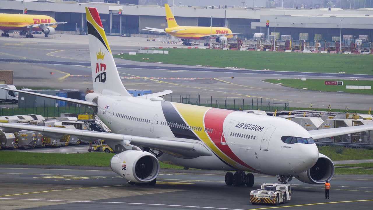 4K PLANE SPOTTING BRUSSELS AIRPORT - DEPARTURES 25R (B747, B777, A330..) EBBR