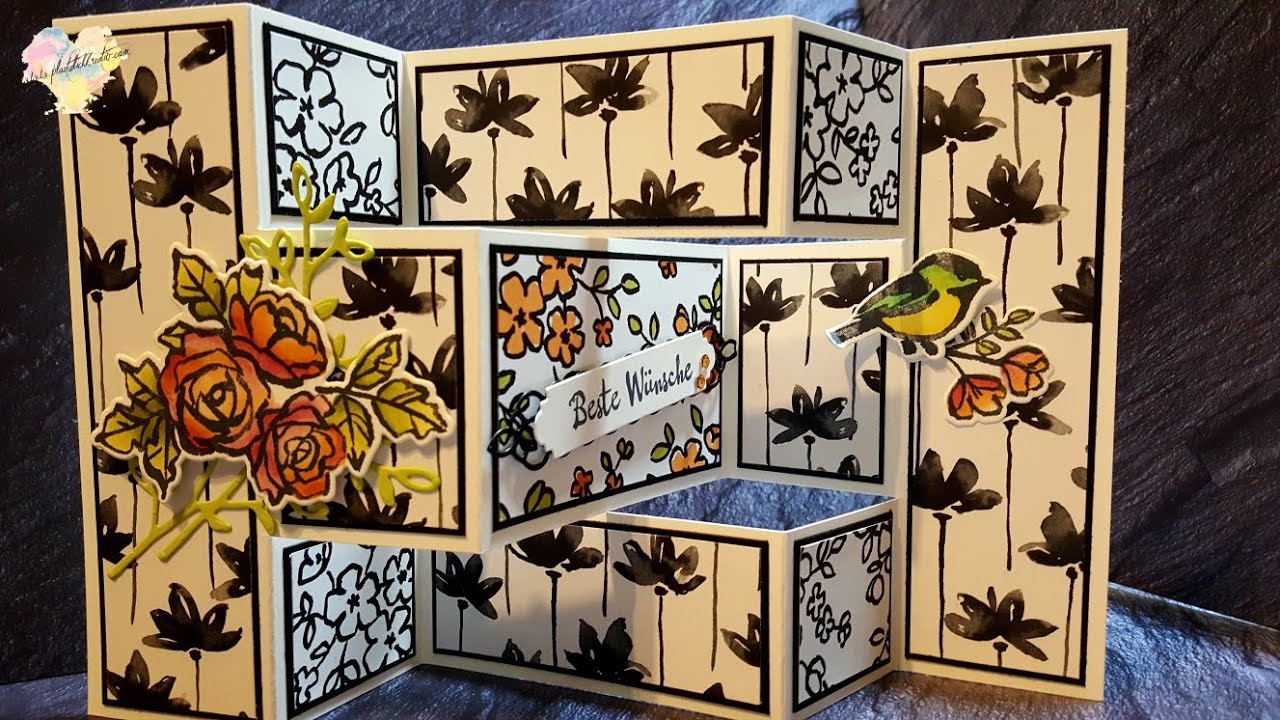 Tri Fold Shutter Card mit Stampin' Up! Blütentraum