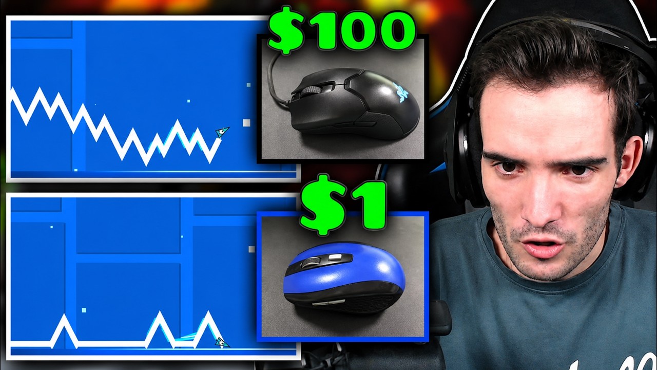 JUGANDO CON EL RATÓN MÁS BARATO DEL MUNDO (Geometry Dash)