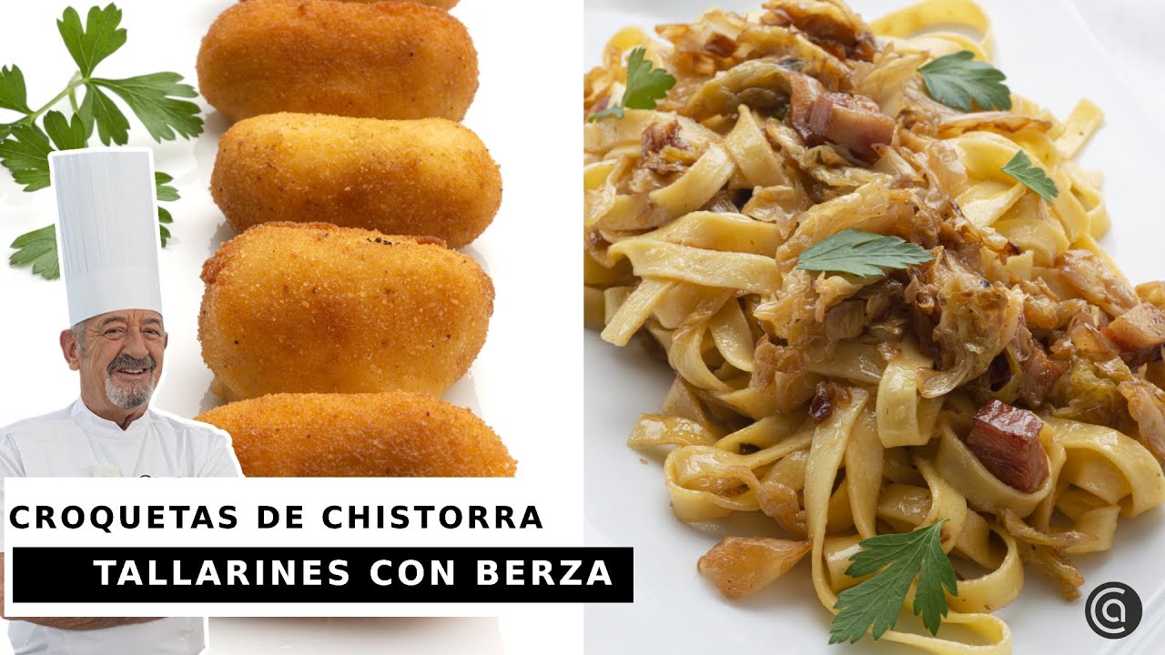 Croquetas de chistorra y Tallarines con berza ¡Dos platos de ESCÁNDALO!