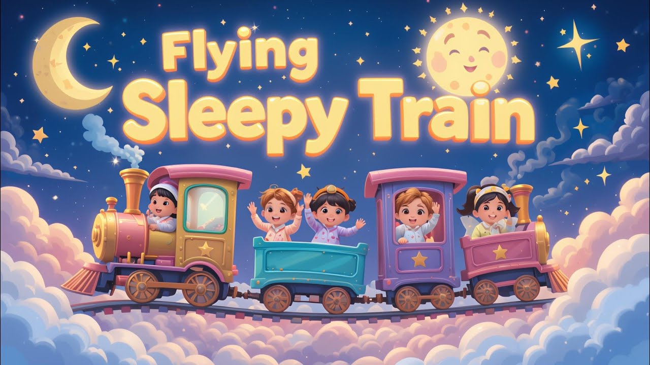 Flying Sleepy Train 🚂🌙 | Baby Sleep Lullaby | Calming Bedtime Music for Kids