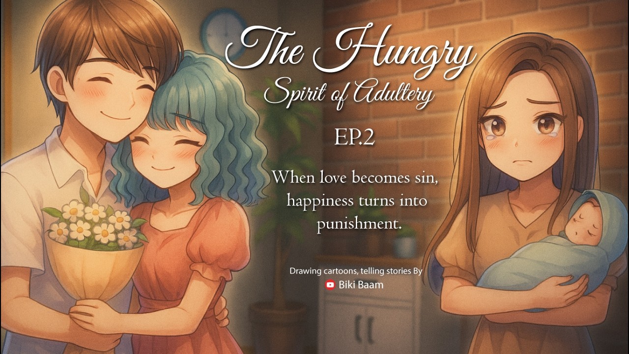 The Hungry Spirit of Adultery 🩸 EP 2  #BikiBaam #cartoon #drawing #storytelling #speeddrawing